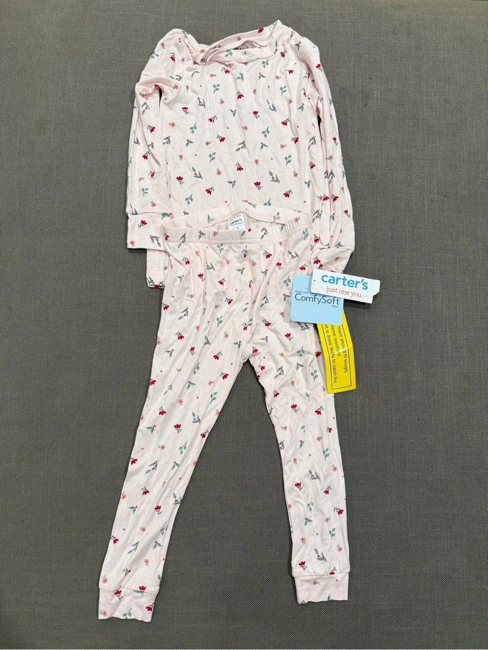 Carter's Pink Floral Long-Sleeve Pajama Set